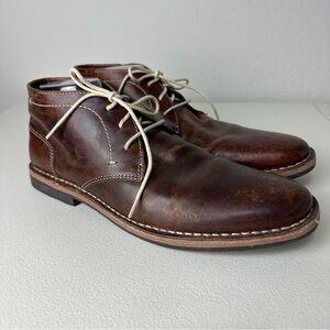 Steve Madden Men’s Brown Ivon Leather Lace Up Chukkas Chukka Boots Size 9.5